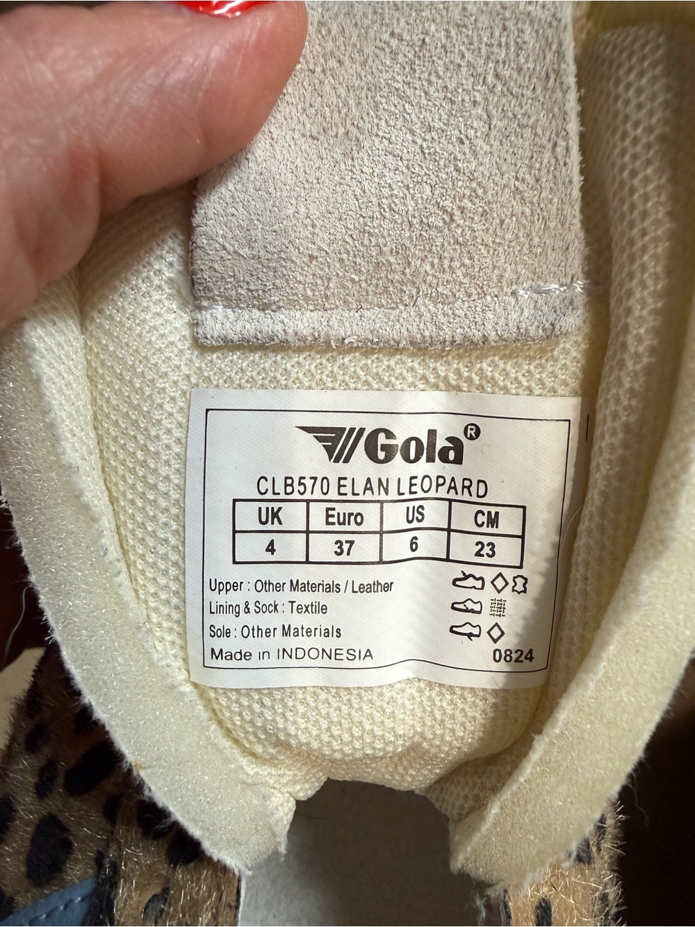 Gola Elan Leopard Print Low-Top Womens Sneaker Light Blue stripe size 6 - Picture 8 of 9